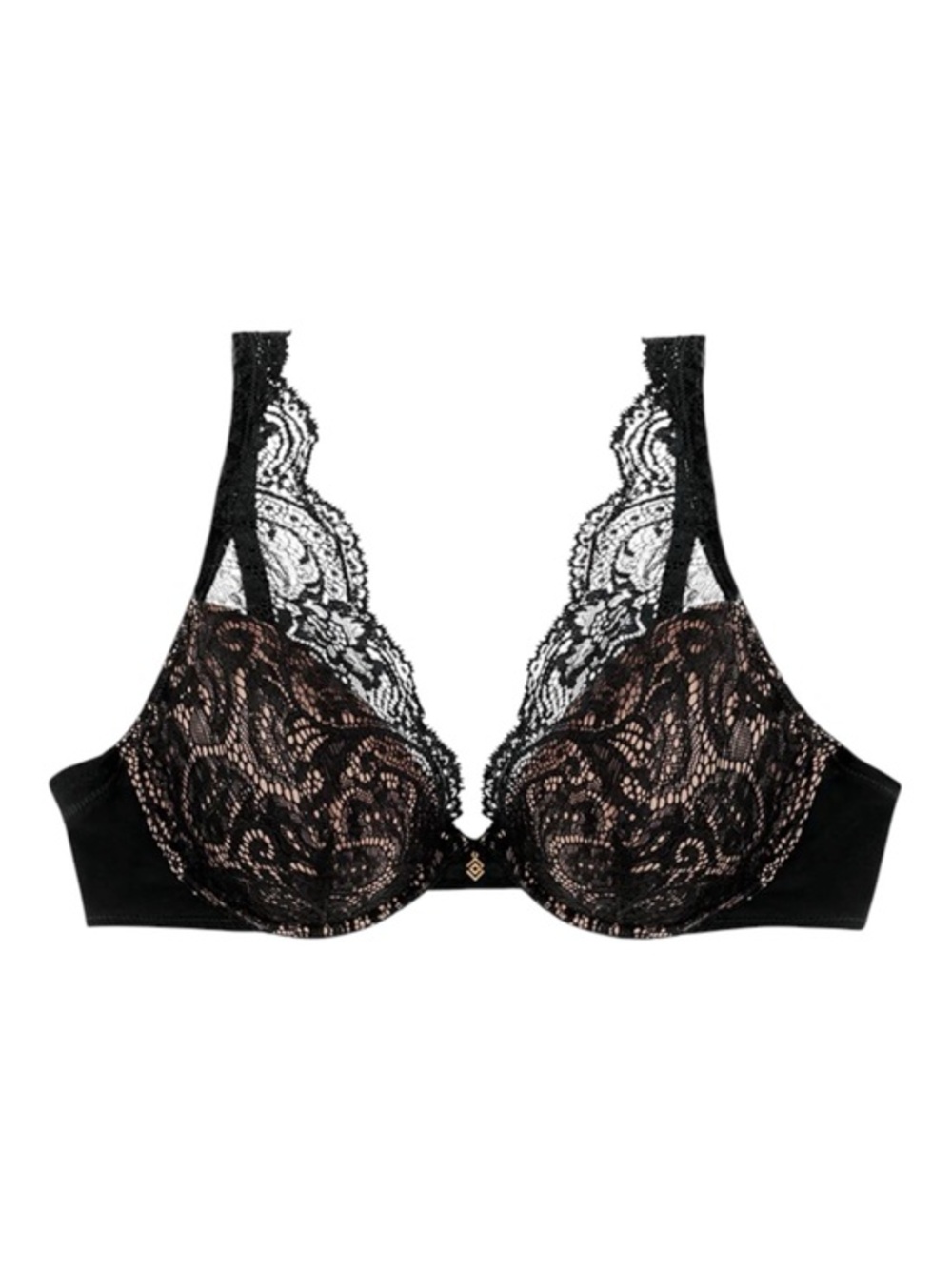 ThirdLove Women’s Lace Plunge Contour Bra Size 34G Black